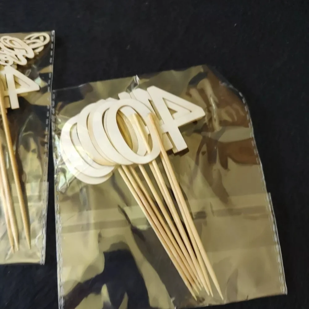Happy Birthday, 40th Theme, Gold Glitter, 3 Designs, 24 Pack, Cupcake Toppers